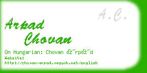 arpad chovan business card